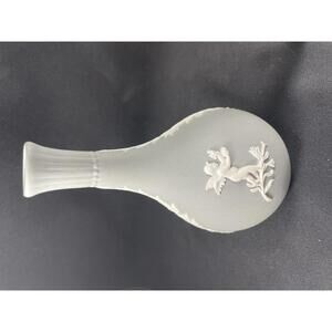 Wedgwood Jasperware Miniature Grey Bud Vase with Cherubs